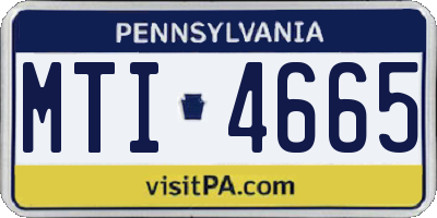 PA license plate MTI4665