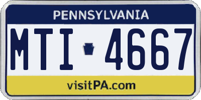 PA license plate MTI4667