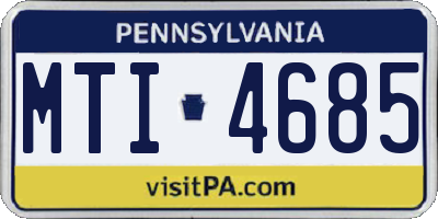 PA license plate MTI4685