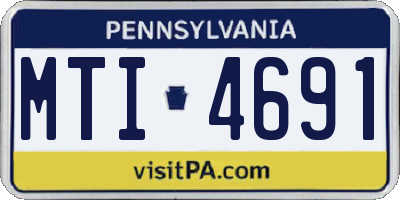 PA license plate MTI4691