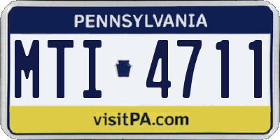 PA license plate MTI4711