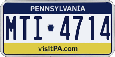 PA license plate MTI4714