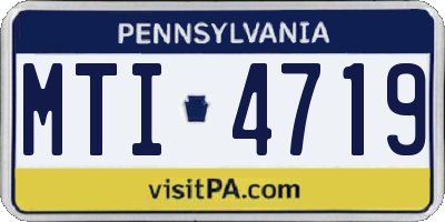 PA license plate MTI4719