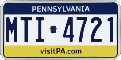 PA license plate MTI4721