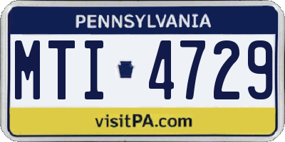 PA license plate MTI4729