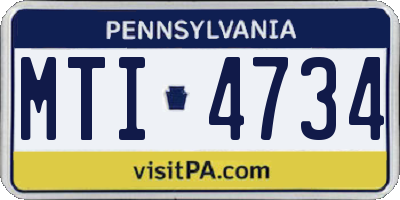 PA license plate MTI4734