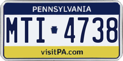 PA license plate MTI4738