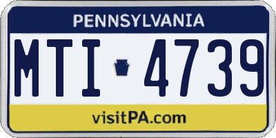 PA license plate MTI4739