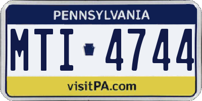 PA license plate MTI4744