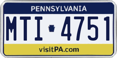 PA license plate MTI4751