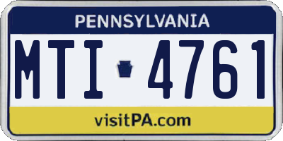 PA license plate MTI4761