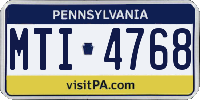 PA license plate MTI4768