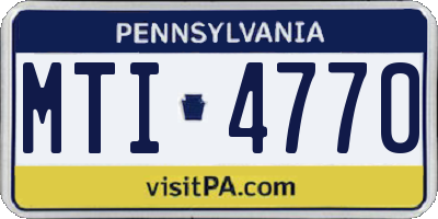 PA license plate MTI4770