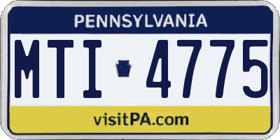 PA license plate MTI4775