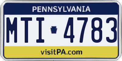PA license plate MTI4783