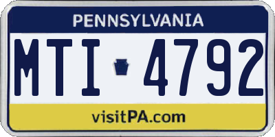 PA license plate MTI4792