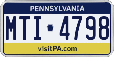 PA license plate MTI4798