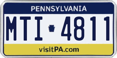 PA license plate MTI4811