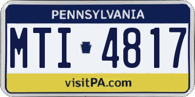 PA license plate MTI4817