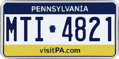 PA license plate MTI4821