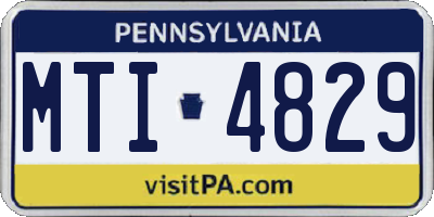 PA license plate MTI4829