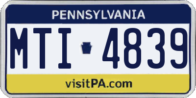 PA license plate MTI4839