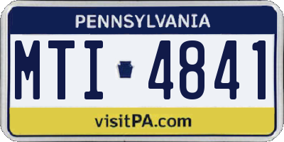 PA license plate MTI4841