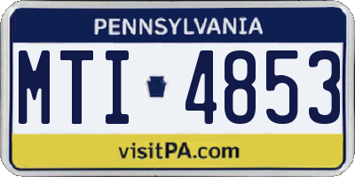 PA license plate MTI4853