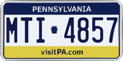 PA license plate MTI4857