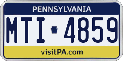 PA license plate MTI4859