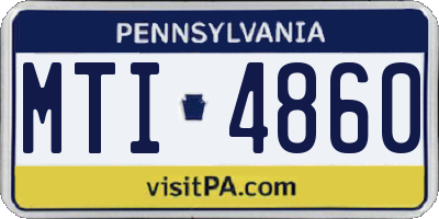 PA license plate MTI4860
