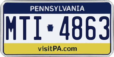 PA license plate MTI4863
