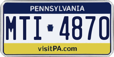 PA license plate MTI4870