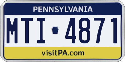 PA license plate MTI4871