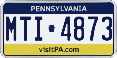 PA license plate MTI4873