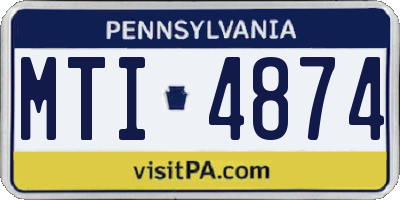 PA license plate MTI4874