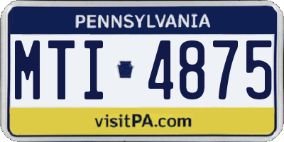 PA license plate MTI4875