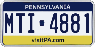 PA license plate MTI4881