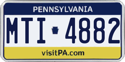PA license plate MTI4882