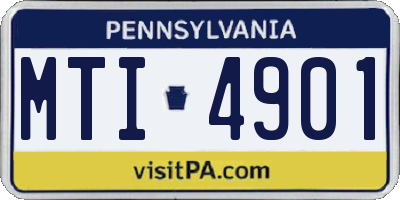 PA license plate MTI4901
