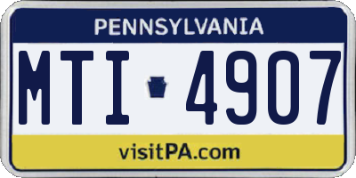 PA license plate MTI4907