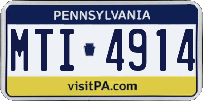 PA license plate MTI4914