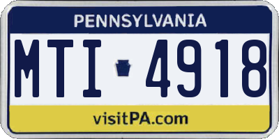 PA license plate MTI4918