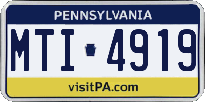 PA license plate MTI4919