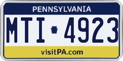 PA license plate MTI4923
