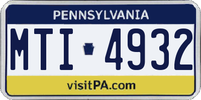 PA license plate MTI4932