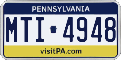 PA license plate MTI4948