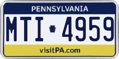 PA license plate MTI4959