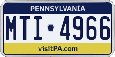 PA license plate MTI4966