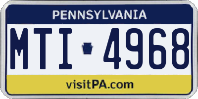PA license plate MTI4968